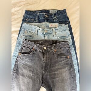 Lightly Worn- AG Jeans/ Farrah High Rise Skinny Ankle 27R (SET OF 3)